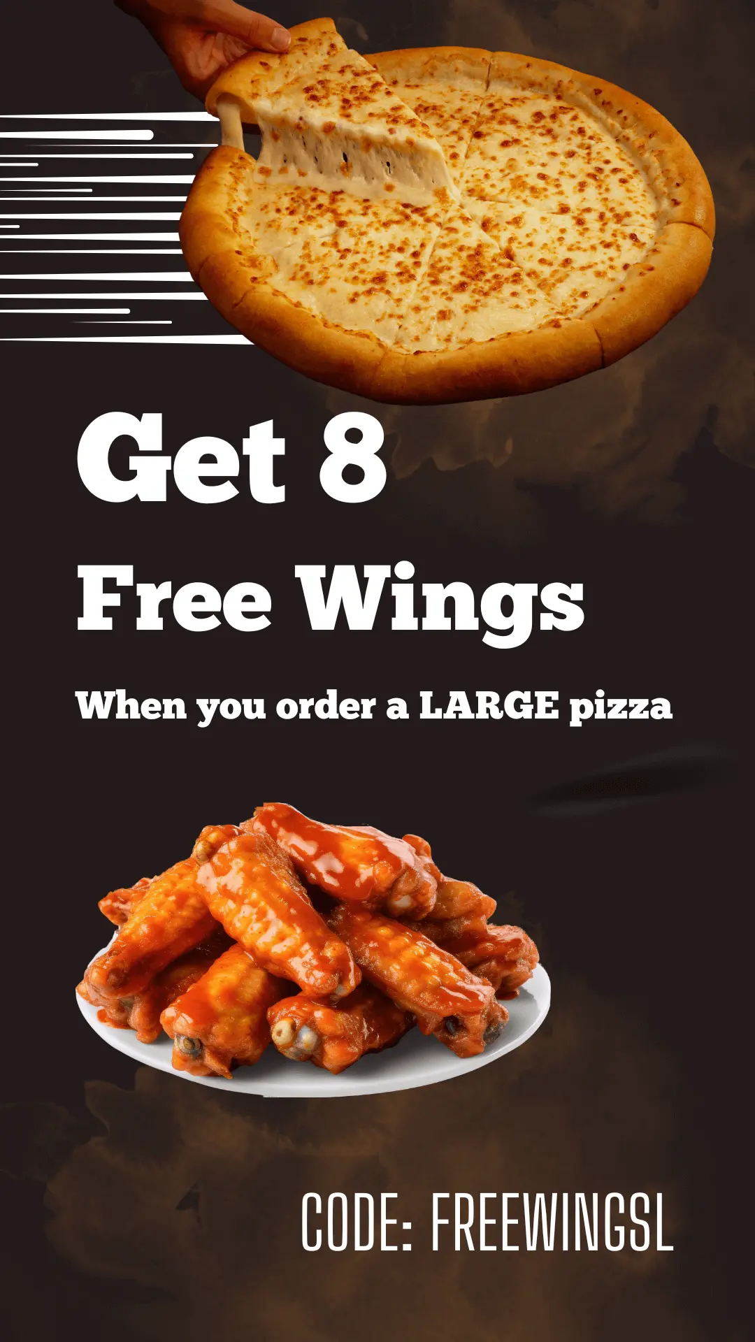 8 Free Wings Promo. Classic Pizza Deals. Best Pizza In Santa monica.